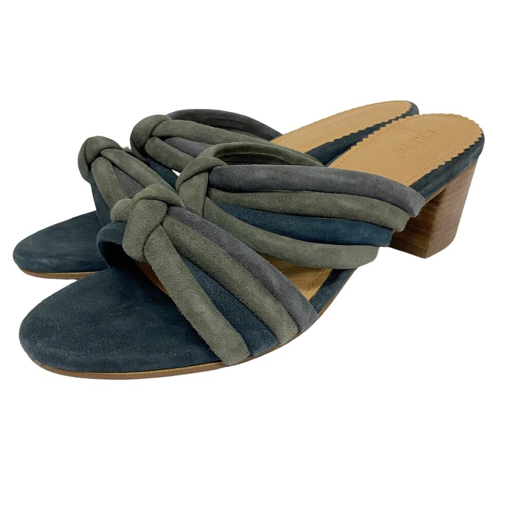 Crevo Womens Size 8 Rubie Suede Knotted Slip-On Heeled Sandal